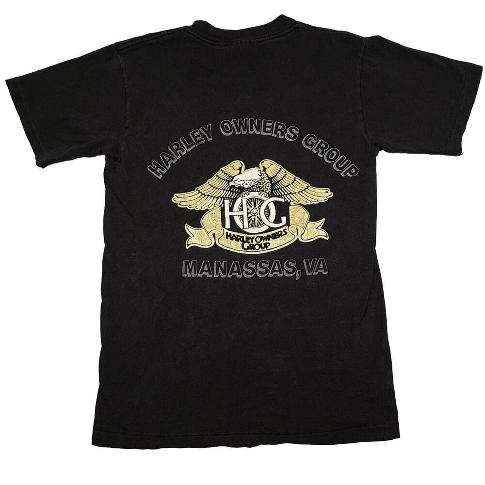 Vintage 90s harley shirt harley HOG USA Owners Group M Single Stitch manassas VA